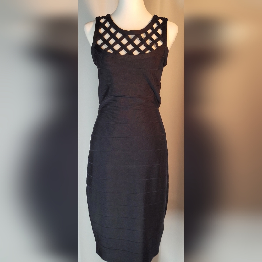Venus Black Stretchy Pencil Dress. Size M